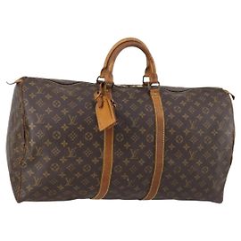 LOUIS VUITTON Bolsa Boston Monogram Keepall 55 M41424 LV Auth 145680