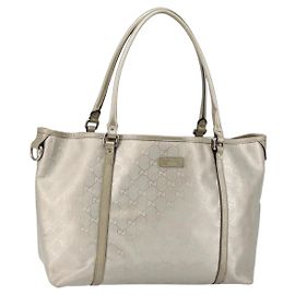 Borsa tote GG Implementation Gucci Argento 197953 Auth 146864