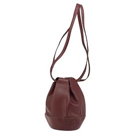 Cartier Borsa a Spalla Must Line in Pelle Bordeaux Auth ki6052