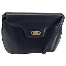 Bally Borsa a Spalla in Pelle Blu Navy Oro Auth BA7814