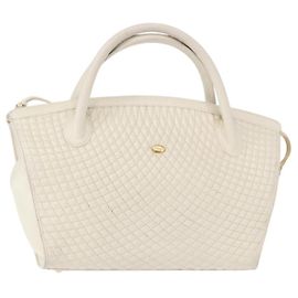BALLY Borsa a mano in pelle bianca e oro Auth bs30959