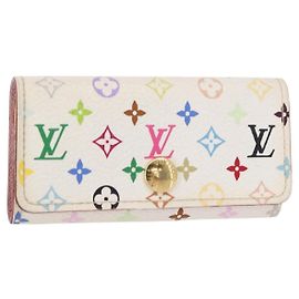 LOUIS VUITTON Monogram Multicolore Multicles 4 Porta Chiavi Bianco M93731 Auth 153417