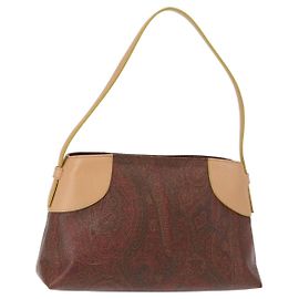ETRO Paisley Schultertasche aus Canvas Braun Auth am9604