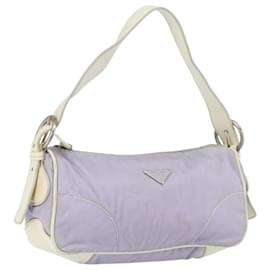 Borsa a Spalla PRADA in Nylon Viola Argento Auth BA7767