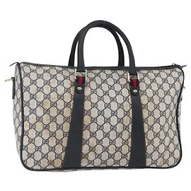 Bolsa GUCCI GG Supreme Sherry Line PVC Marinho Ouro 39 02 041 Auth 150740