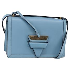 Borsa a Spalla LOEWE Barcelona in Pelle Blu Oro Auth BA7692 - Loewe