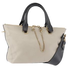 Chloé Borsa a Mano Chloe Bailey in Pelle 2 in 1 Nero Beige Oro Auth am9201