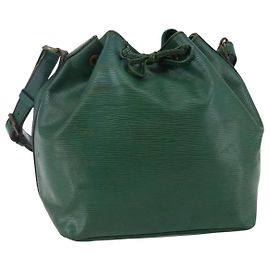 LOUIS VUITTON Schultertasche Petit Noé Epi Grün M44104 LV Auth bs29867