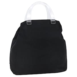 PRADA Borsa a mano in nylon plastico Nero Argento Auth 146727 - Prada