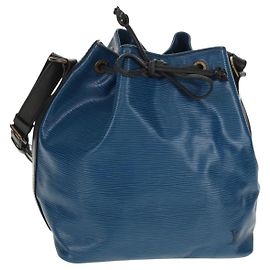 LOUIS VUITTON Borsa a Spalla Petit Noé Epi Bicolore Nero Blu M44152 Auth 146621
