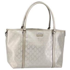 Borsa tote GG Implementation Gucci Argento 197953 Auth 146574