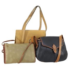 Borsa a Spalla Christian Dior in Pelle Tela 3 Set Nero Beige Autentica bs30295