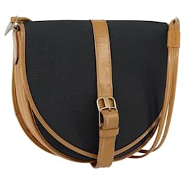 SAINT LAURENT Borsa a Spalla in Pelle PVC Nera e Oro Auth 150003