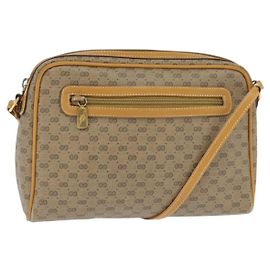 Gucci Borsa a Spalla Micro GG Supreme PVC Beige Oro 007 39 0014 Auth BA7243