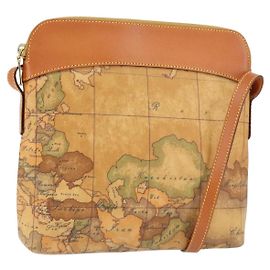 Autre Marque Borsa a Spalla PRIMA CLASSE in Pelle PVC Beige Oro Auth gh1167