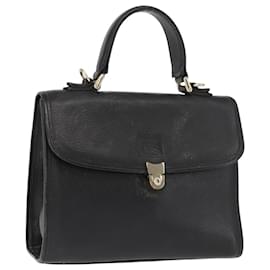 Autre Marque Borsa a mano Burberry in pelle nera e oro Auth bs30344