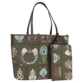 Bulgari Borsa Tote BVLGARI in pelle PVC grigio argento Auth BA7359V