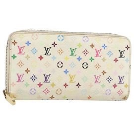 Cartera Zippy Monograma Multicolor LOUIS VUITTON Blanca M60241 Auth 152436