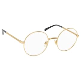 Montature occhiali da sole CHANEL in metallo dorato CC Auth 153002