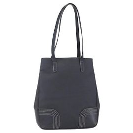 LOEWE Borsa Tote Anagram in PVC Pelle Nera Argento Auth ep11707