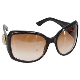 Gafas de sol GUCCI Interlocking G de plástico marrón oscuro Auth am9542