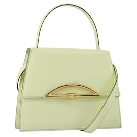 Céline Borsa a mano CELINE in pelle 2 in 1 verde oro Auth 153240