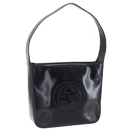 Borsa a Spalla GUCCI Soho Smalto Nero Auth 147072