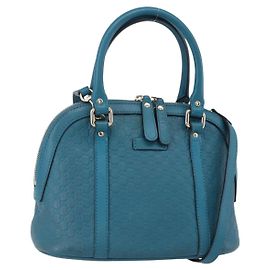 Borsa in tela GG Guccissima in pelle 2way Outlet Blu 449654 Auth ar13799