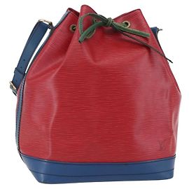 LOUIS VUITTON Borsa a Spalla Noé Epi Tricolore Blu Rosso Verde M44082 LV Auth ka364