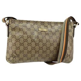 Borsa a Spalla GG Crystal Gucci Beige Oro 189749 Auth yk19824