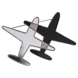 Spilla Specchio Airline CHANEL metallo Argento CC Auth 154038V - Chanel