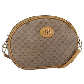 Gucci Borsa a Spalla Micro GG Supreme PVC Beige Oro 007 104 0013 Auth BA8452