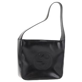 Borsa a Spalla GUCCI Soho Smalto Nero Auth ep11593