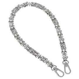 LOUIS VUITTON Cinghia a Spalla in Catena Metal 23,6"" Argento LV Auth 150647