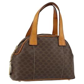 Céline Borsa a mano in tela Macadam CELINE in pelle PVC marrone oro Auth ep11630