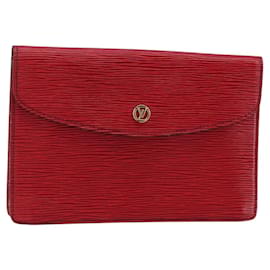 LOUIS VUITTON Clutch Montaigne 23 Epi Rosso M52667 LV Auth bs30896