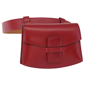 Hermès HERMES Marsupio in pelle rosso argento autentico bs30804