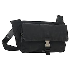 Borsa a Spalla PRADA in Nylon Nero Argento Autentica bs30726