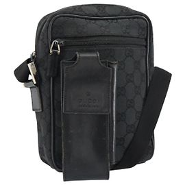 GUCCI GG Canvas Shoulder Bag Black Auth 152032