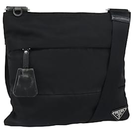 Borsa a Spalla PRADA Nylon Nero Argento Autentica ep11849