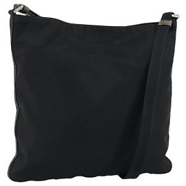 Borsa a Spalla PRADA Nylon Nero Argento Autentica 149732
