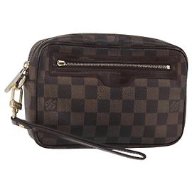 LOUIS VUITTON Pochette Billets Damier Ebene Macau Borsa Clutch N61739 Auth BA7931