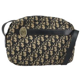 Borsa a Spalla in Tela Trotter Christian Dior Blu Auth 155075