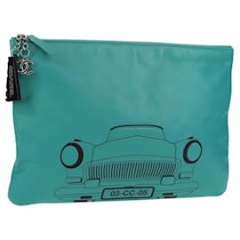 CHANEL Clutch in Pelle di Agnello Verde Smeraldo CC Auth 154047V