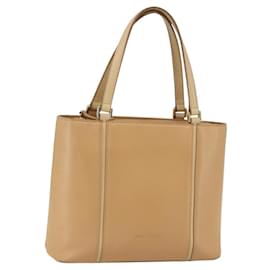 Burberry Borsa a mano in pelle beige dorato Auth ka544