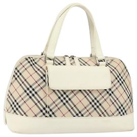 Burberry Nova Check Handtasche aus Canvas Beige Silber Authentisch BA8236