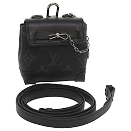 LOUIS VUITTON Pouch Mini Steamer Monogram Eclipse M00340 LV Auth 60001SM