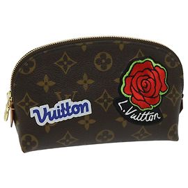 LOUIS VUITTON Pochette Cosmetica PM Monogram LV Story M43998 Auth ac2841AM