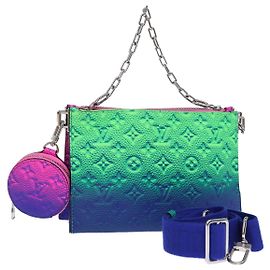 LOUIS VUITTON Bolsa Trio Monogram Illusion NM Verde Rosa LV Auth 73911SM