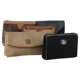 Borsa in tela Macadam Celine FENDI in pelle 5 pezzi Beige Nero Marrone Auth 154540